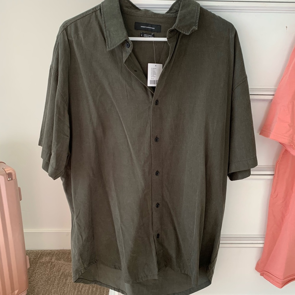 Urban Outfitters Green Button Down
